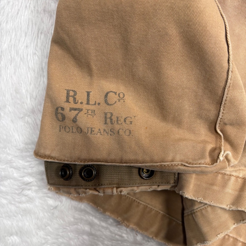 VTG 90s Ralph Lauren Polo Jeans Co Cargo Short Men 38 Tan Military Paratrooper - Picture 4 of 16